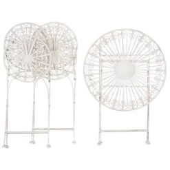 Beliani - SCAFA - Bistro Set - Wit - IJzer 19 Beliani - SCAFA - Bistro Set - Wit - IJzer -Meubels Voor Thuis 11108299