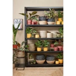 Mica Decorations Plantenpot - Keramiek Glans Donkergroen - D19|H18 Cm -Meubels Voor Thuis 11112771