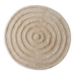 HKliving Round Woolen Vloerkleed Ø 150 Cm - Cream