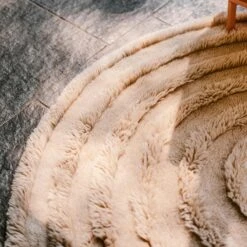 HKliving Round Woolen Vloerkleed Ø 150 Cm - Cream -Meubels Voor Thuis 11119434