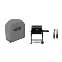Boretti Carbone Houtskool Barbecue + Hoes + Barbecueset 4-delig