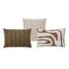 By FonQ Sierkussen Set Van 3 - Linen Stripe - Groovy - Wave -Meubels Voor Thuis 11127641