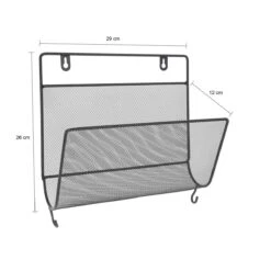 QUVIO Tijdschriften Organizer Wandmontage Zwart -Meubels Voor Thuis 11135440