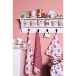 Clayre & Eef Gastendoekje 40x66 Cm Wit Roze Katoen Rechthoek Cupcake 11 Clayre & Eef Gastendoekje 40x66 Cm Wit Roze Katoen Rechthoek Cupcake -Meubels Voor Thuis 11141520