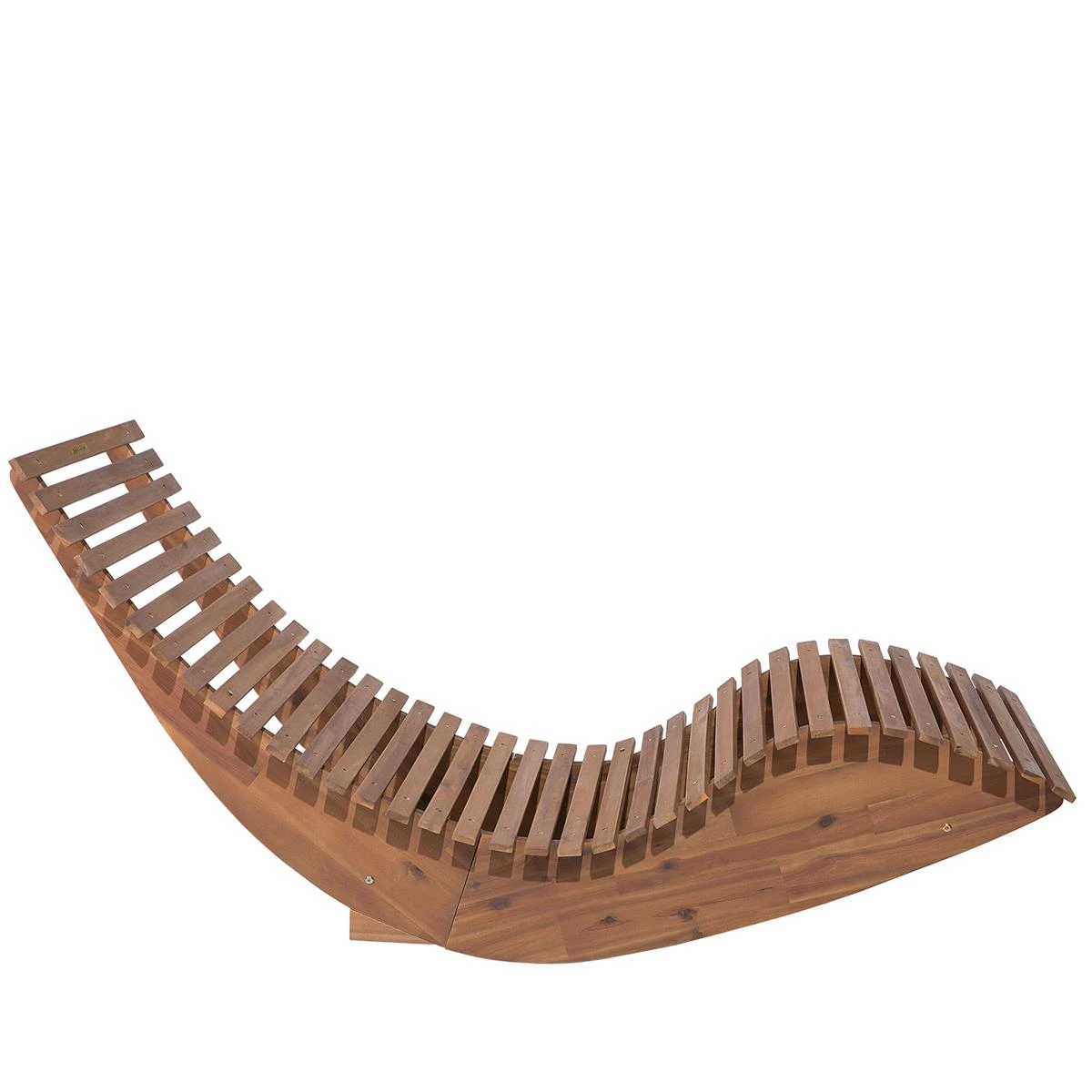 Beliani - BRESCIA - Strandstoel - Lichte Houtkleur - Acaciahout 8 Beliani - BRESCIA - Strandstoel - Lichte Houtkleur - Acaciahout - Afbeelding 6