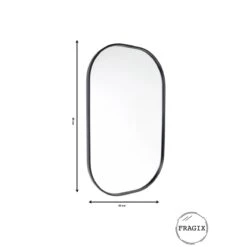 Fragix Iris Spiegel Ovaal - Zwart - Metaal - 80x50 7 Fragix Iris Spiegel Ovaal - Zwart - Metaal - 80x50 -Meubels Voor Thuis 11159913