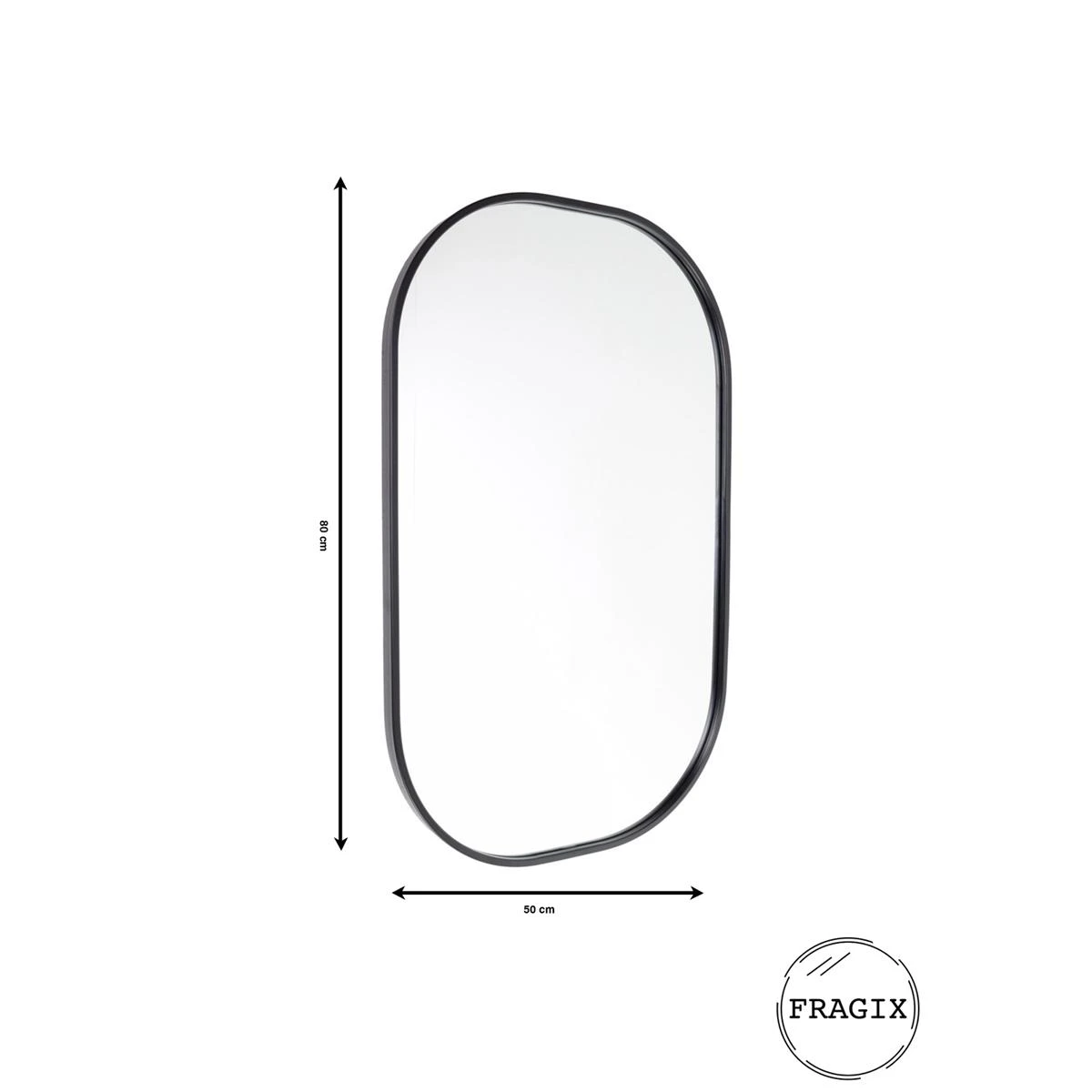 Fragix Iris Spiegel Ovaal - Zwart - Metaal - 80x50 5 Fragix Iris Spiegel Ovaal - Zwart - Metaal - 80x50 - Afbeelding 3