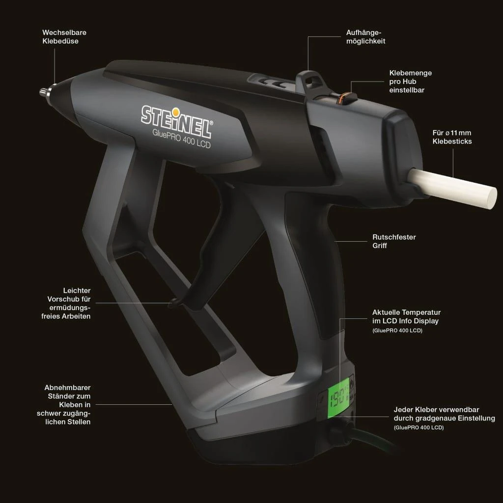 Steinel Lijmpistool GluePRO 400 LCD Met Draagkoffer 8 Steinel Lijmpistool GluePRO 400 LCD Met Draagkoffer - Afbeelding 6