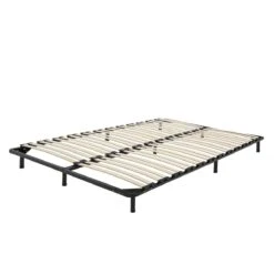 Beliani-BASIC -Vrijstaande Lattenbodem-Zwart-140 X 200 Cm-Staal -Meubels Voor Thuis 11184458