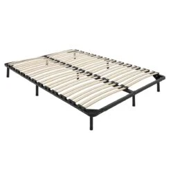 Beliani-BASIC -Vrijstaande Lattenbodem-Zwart-140 X 200 Cm-Staal -Meubels Voor Thuis 11184480