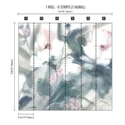 Art For The Home | Expressieve Bloemen - Pastel - Fotobehang - 280x300 -Meubels Voor Thuis 11210186