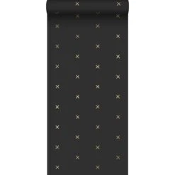 ESTAhome Behang Grafisch Motief Zwart En Goud - 0,53 X 10,05 M - 13913