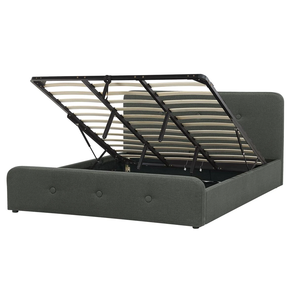 Beliani-RENNES -Bed Met Opbergruimte-Donkergrijs-180x200 Cm-Polyester 3 Beliani-RENNES -Bed Met Opbergruimte-Donkergrijs-180x200 Cm-Polyester