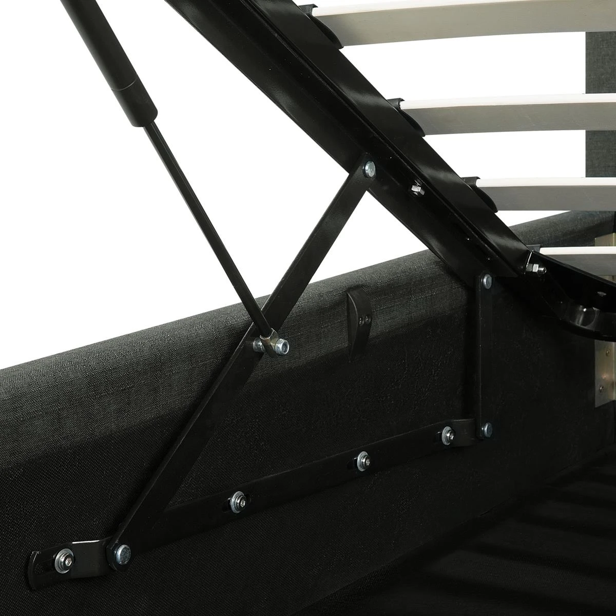 Beliani-RENNES -Bed Met Opbergruimte-Donkergrijs-180x200 Cm-Polyester 8 Beliani-RENNES -Bed Met Opbergruimte-Donkergrijs-180x200 Cm-Polyester - Afbeelding 6