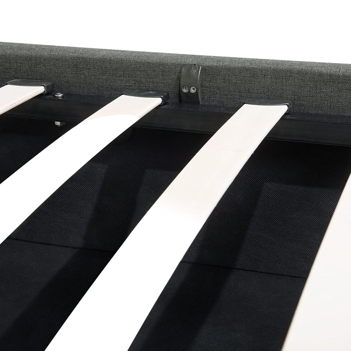 Beliani-RENNES -Bed Met Opbergruimte-Donkergrijs-180x200 Cm-Polyester 9 Beliani-RENNES -Bed Met Opbergruimte-Donkergrijs-180x200 Cm-Polyester - Afbeelding 7