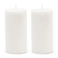 Riviera Maison Stompkaarsen,Pillar Candle ECO Wit 7x13 Cm - 2 Stuk