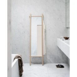 Rowico Home Milford Eikenhouten Staande Wandspiegel Whitewash - 180 Cm -Meubels Voor Thuis 11242239