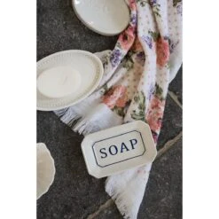 Clayre & Eef Gastendoekje 40x66 Cm Roze Wit Katoen Rozen Toilet -Meubels Voor Thuis 11245012