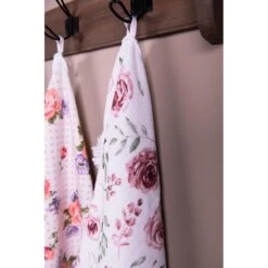 Clayre & Eef Gastendoekje 40x66 Cm Roze Wit Katoen Rozen Toilet -Meubels Voor Thuis 11245014