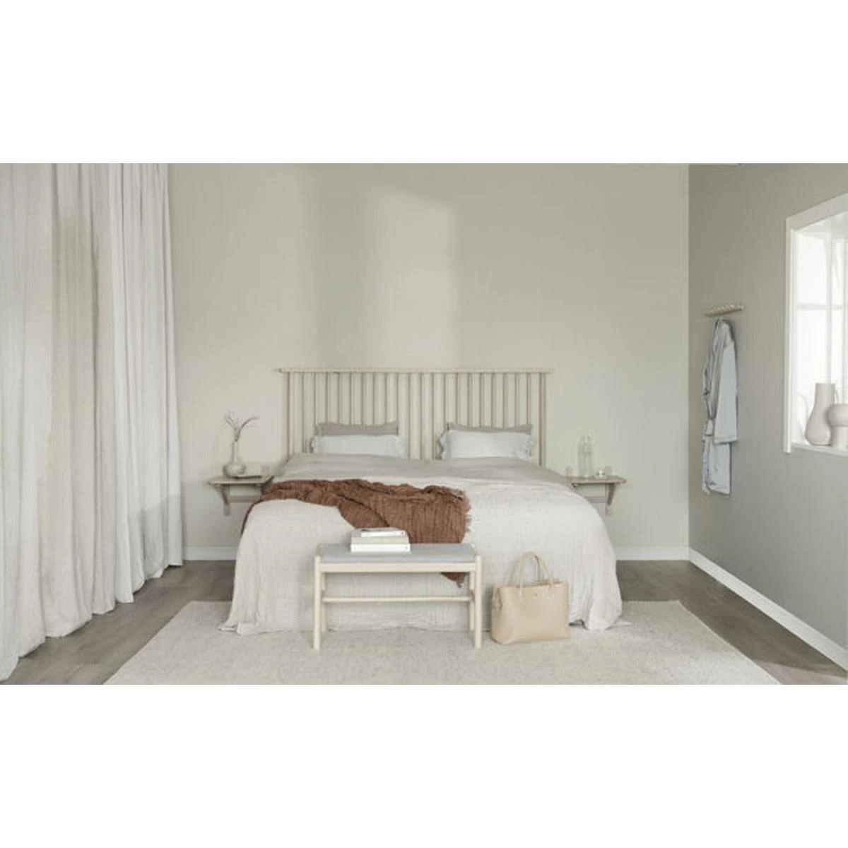 Rowico Home Milford Eikenhouten Bankje Whitewash - Met Zitkussen - 80 6 Rowico Home Milford Eikenhouten Bankje Whitewash - Met Zitkussen - 80 - Afbeelding 4