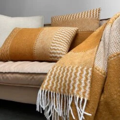 Malagoon Uptown Wool Sierkussen 35 X 60 - Ocre -Meubels Voor Thuis 11251035