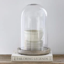 Riviera Maison Glazen Stolp Houten Plateau, Edinborough Classic -Meubels Voor Thuis 11252426