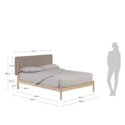 Kave Home - Shayndel Massief Rubberhouten Bed Voor Matrassen Van 150 X -Meubels Voor Thuis 11252975