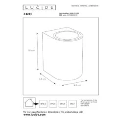 Lucide ZARO - Wandspot Buiten - 1xGU10 - IP44 - Zw -Meubels Voor Thuis 11266626