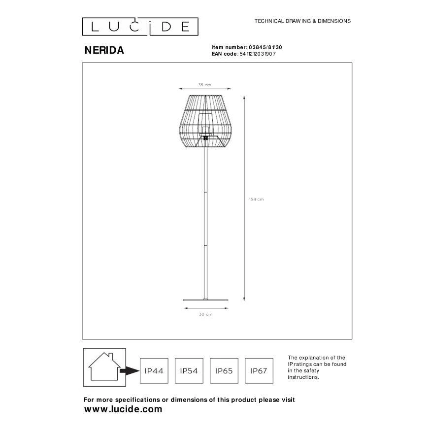 Lucide NERIDA Vloerlamp - Zwart 7 Lucide NERIDA Vloerlamp - Zwart - Afbeelding 5