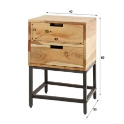 MOOS Alec Nachtkastje - 2 Lades - Acaciahout -Meubels Voor Thuis 11302949