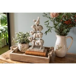Clayre & Eef Decoratie Dienblad 37x25x7 Cm Bruin Hout Rechthoek -Meubels Voor Thuis 11329280