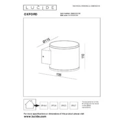 Lucide OXFORD Wandlamp - Zwart -Meubels Voor Thuis 11390885