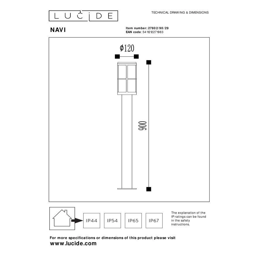 Lucide NAVI Sokkellamp - Antraciet 7 Lucide NAVI Sokkellamp - Antraciet - Afbeelding 5