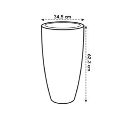 Elho Pure Soft Round High Bloempot Ø 35 Cm - Antraciet -Meubels Voor Thuis 11435334