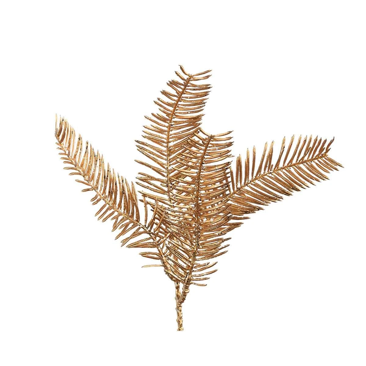 PTMD Leaves Plant Spar Kunsttak - 16 X 12 X 28 Cm - Goud 4 PTMD Leaves Plant Spar Kunsttak - 16 X 12 X 28 Cm - Goud - Afbeelding 2