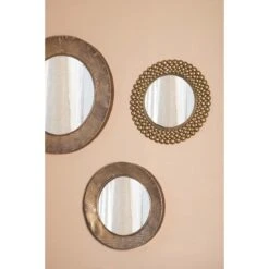 PTMD Zenno Ronde Spiegel - 53,5 X 2 X 53,5 Cm - Metaal - Goud -Meubels Voor Thuis 11449660