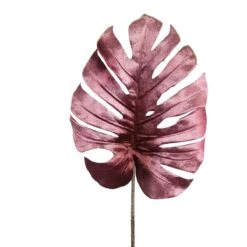 PTMD Leaves Plant Monstera Kunstblad - 29x24x76 Cm - Velvet - Paars -Meubels Voor Thuis 11449714