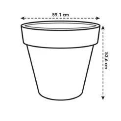 Elho Pure Round Bloempot Ø 60 Cm - Wit -Meubels Voor Thuis 11454702