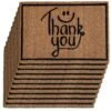 SVJ Deurmat ''Thank You'' Rechthoekig - 40x60 Cm - Bruin - Set Van 10 -Meubels Voor Thuis 11462403