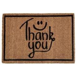 SVJ Deurmat ''Thank You'' Rechthoekig - 40x60 Cm - Bruin - Set Van 10 -Meubels Voor Thuis 11462404