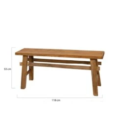 DKNC - Bankje - 118x27x53cm - Natuurlijk -Meubels Voor Thuis 11463227