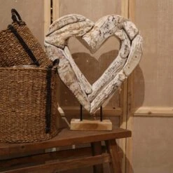 DKNC - Ornament Hart Cardiff - Teak - 78x18x90cm - Wit 9 DKNC - Ornament Hart Cardiff - Teak - 78x18x90cm - Wit -Meubels Voor Thuis 11471338