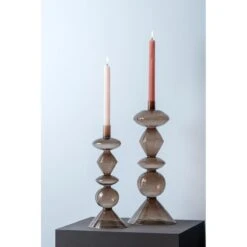 Present Time - Kandelaar Totem - Bruin - 16x16x41cm -Meubels Voor Thuis 11473265