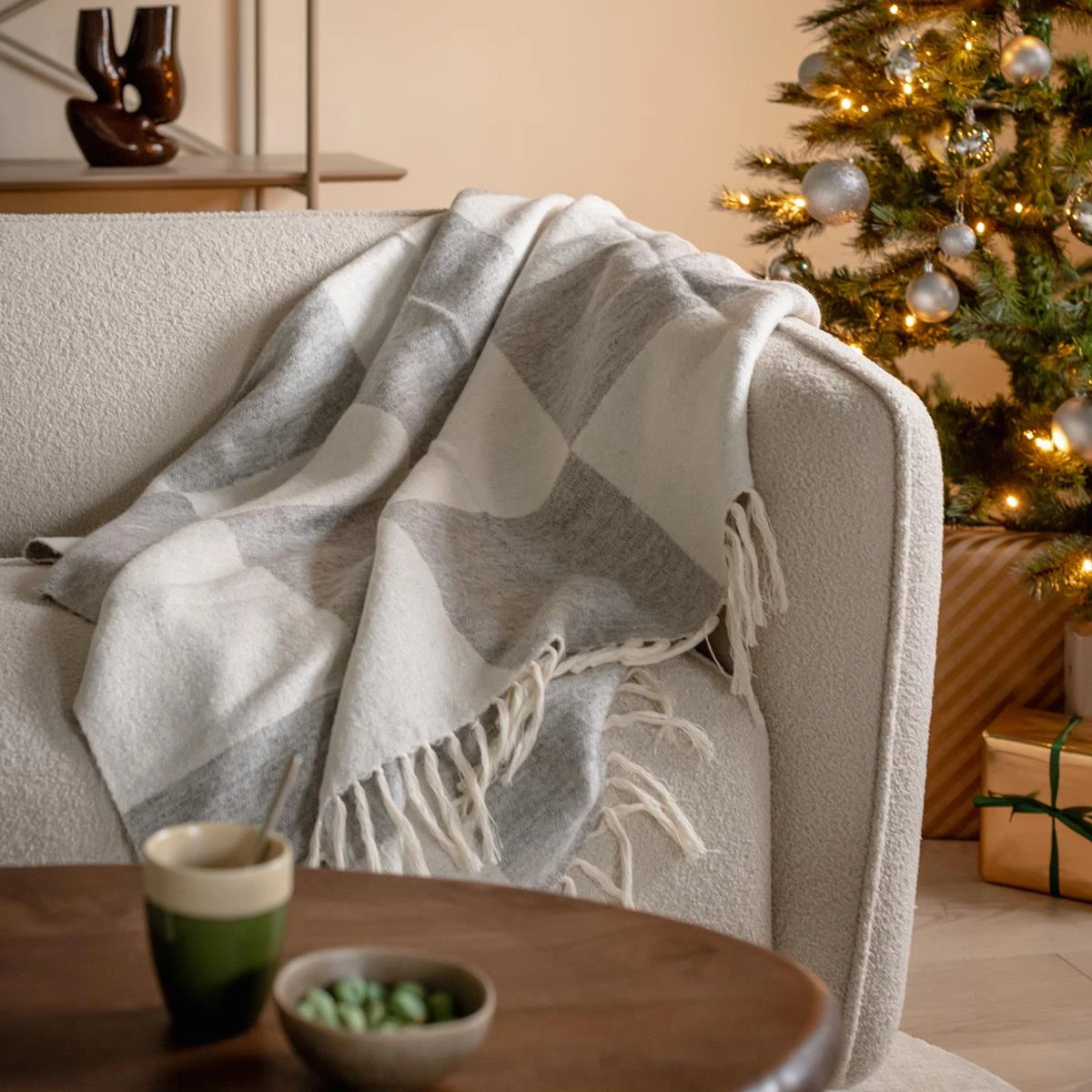 By FonQ Check Plaid 130 X 200 Cm - Lichtgrijs 11 By FonQ Check Plaid 130 X 200 Cm - Lichtgrijs - Afbeelding 9