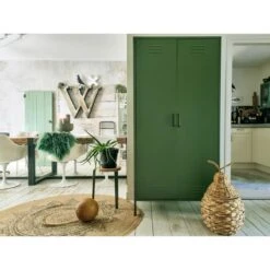 MaximaVida Metalen Kleding Lockerkast Finn Olijfgroen - 4 Schappen -Meubels Voor Thuis 11621906