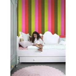 ESTAhome Behang Strepen Limegroen En Roze - 53 Cm X 10,05 M - 116521 -Meubels Voor Thuis 11640912