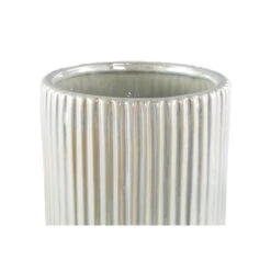 PTMD Bloempot Eviera - 16x16x36 Cm - Keramiek - Parel -Meubels Voor Thuis 11644452