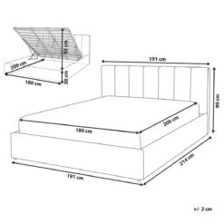 Beliani-DREUX-Bed Met Opbergruimte-Beige-180 X 200 Cm-Polyester -Meubels Voor Thuis 11651779
