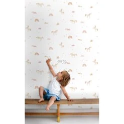 ESTAhome Behang Unicorns Beige, Zacht Roze En Okergeel - 50 X 900 Cm - -Meubels Voor Thuis 11653042