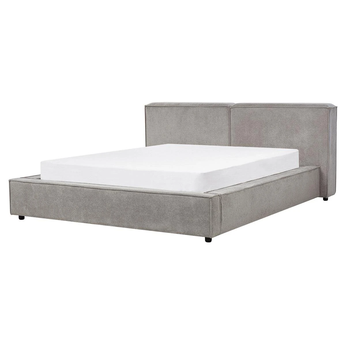 Beliani - LINARDS - Bed - Grijs - 160 X 200 Cm - Polyester 3 Beliani - LINARDS - Bed - Grijs - 160 X 200 Cm - Polyester